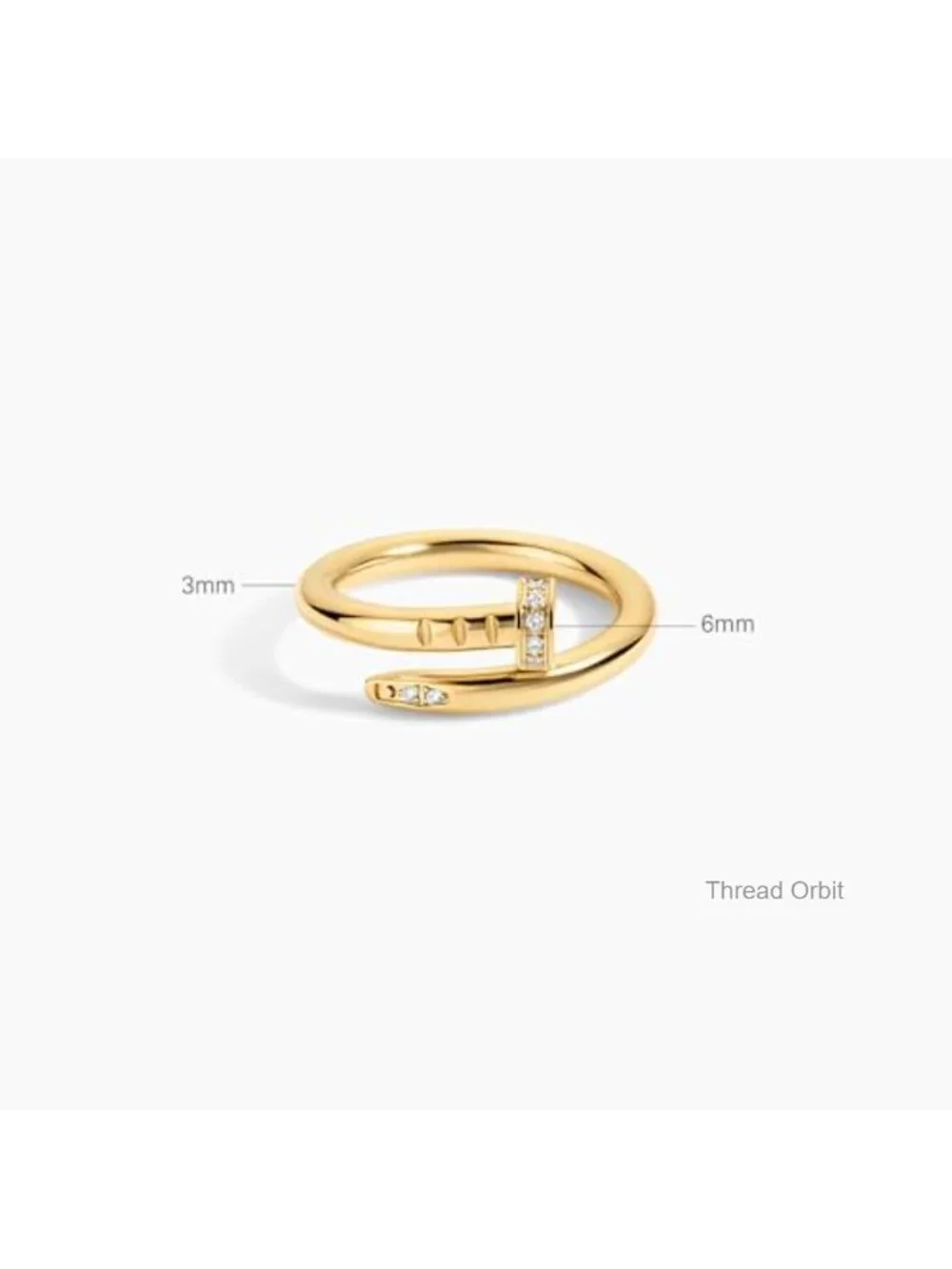 14k Gold Plated Nail-Inspired Statement Ring Minimalist